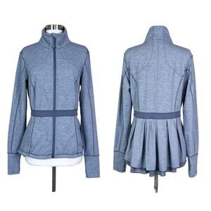Lululemon | Peplum Pleated Heathered Purple Grey Riding Jacket Rare Size 12